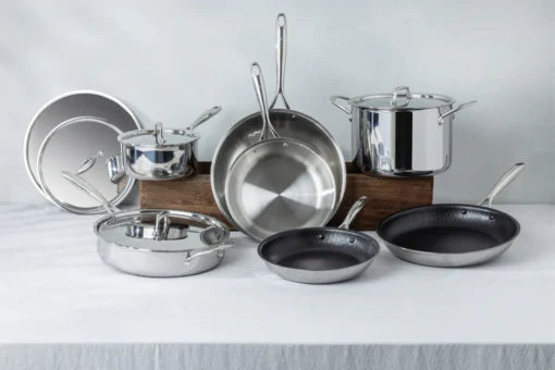 Italian Made 12 Piece Full Stainless Steel Cookware Full Set (12-piece)
